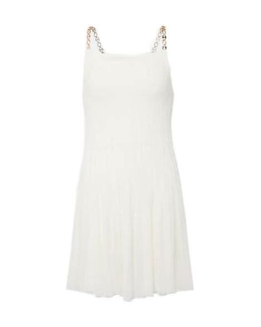 Rabanne White Chain-Embellished Dress