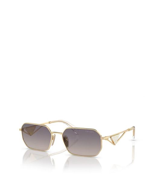 Prada White Eyewear Rectangular Frame Sunglasses