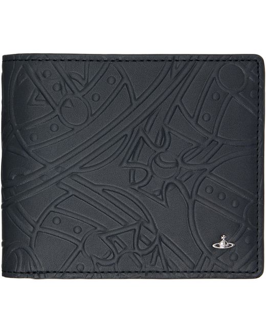 Vivienne Westwood Black Leather Bi-Fold Wallet for men