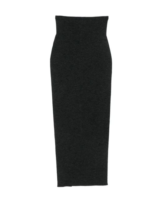 Alberta Ferretti Black High Waist Skirt