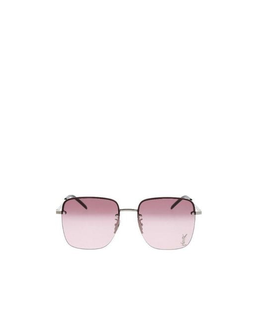 Saint Laurent Pink Eyewear Square Frame Sunglasses