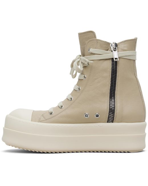 Rick Owens Natural Mega Bumper High-Top Sneakers