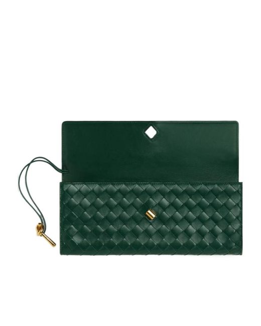 Bottega Veneta Green Andiamo Clutch Bag