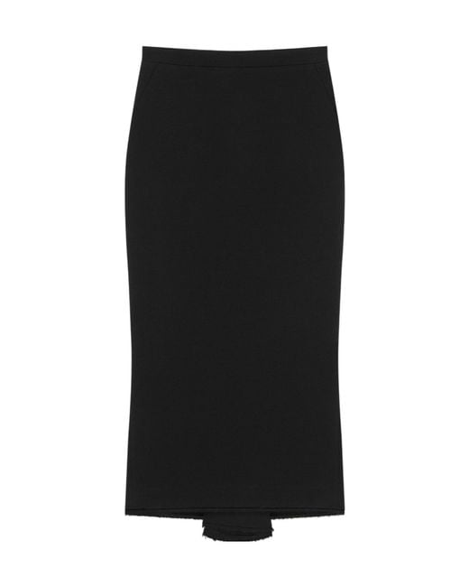 Givenchy Black Midi Kickback Skirt