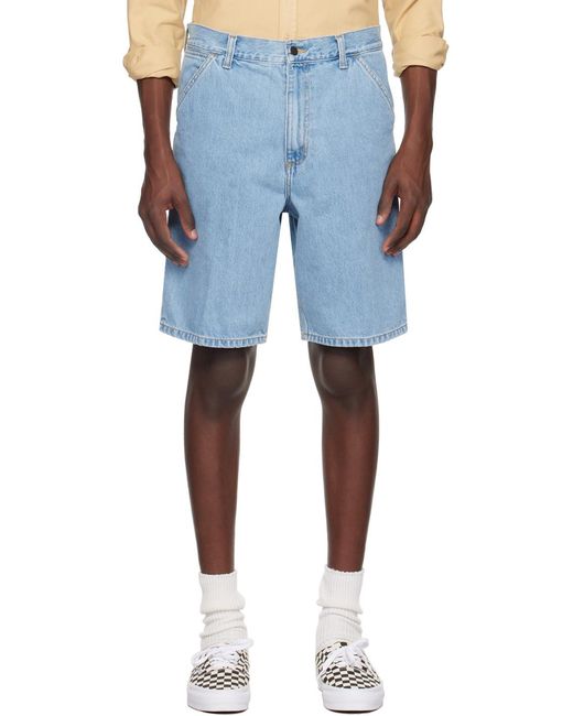 Carhartt Blue Single Knee Denim Shorts for men
