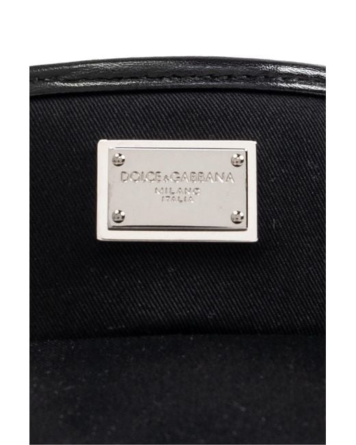 Dolce & Gabbana Black Logo Plaque Gabardine Visor for men