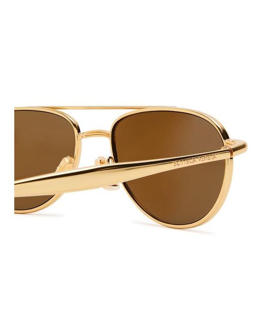 Bottega Veneta White Aviator-Style Sunglasses