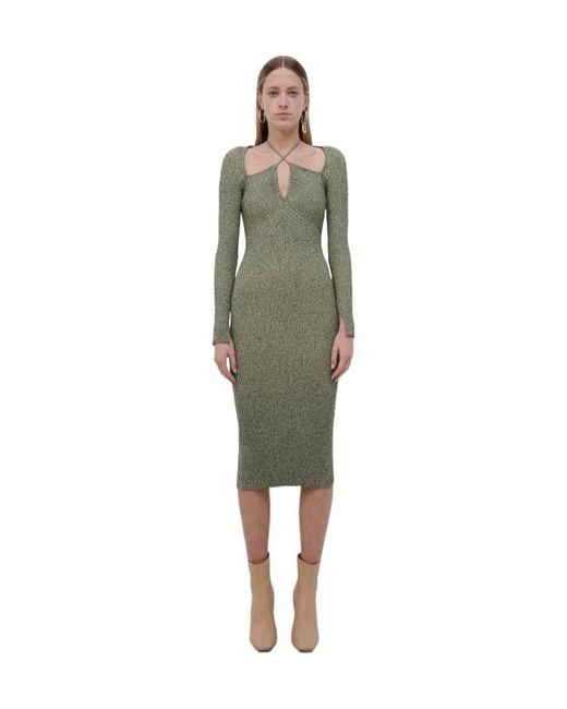 Jonathan Simkhai Green A Neckline Dress