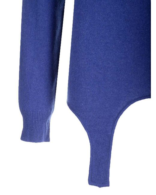 Saint Laurent Blue High-Neck Sweater