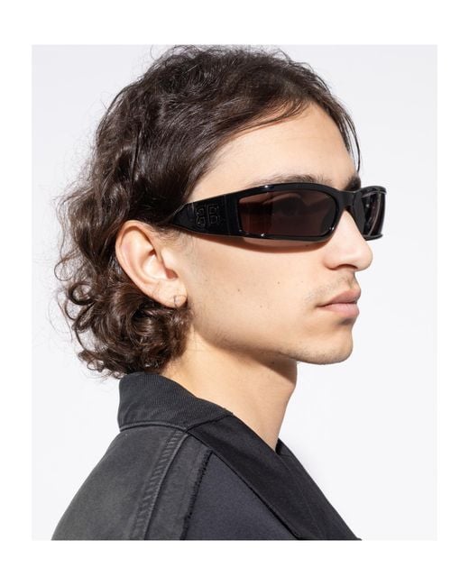 Balenciaga White Eyewear Rectangle Frame Sunglasses for men