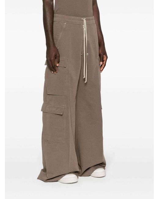 Rick Owens Brown Jumbo Belas Drawstring Cargo Trousers for men