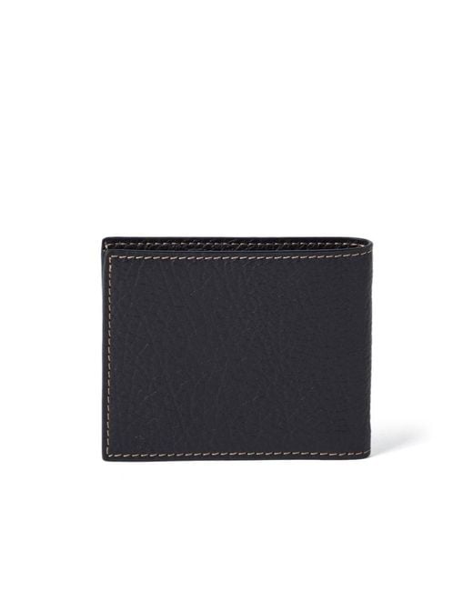 Brunello Cucinelli Blue Logo Embossed Bi-Fold Wallet for men