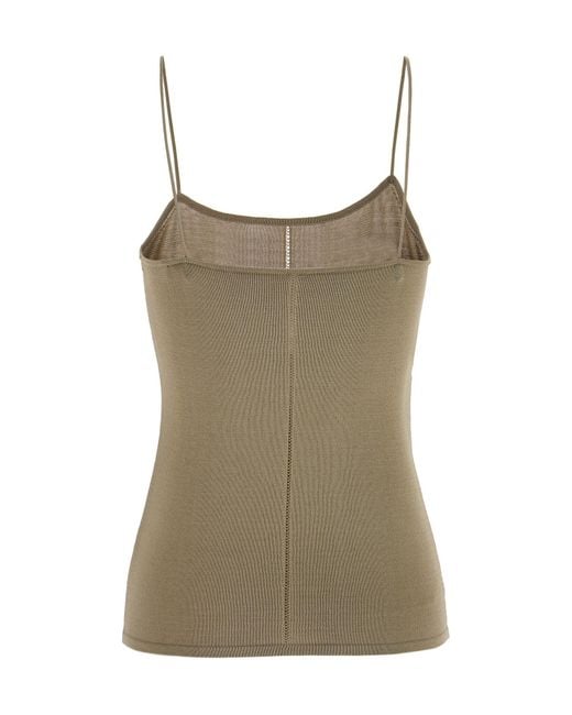 Lemaire Green Openwork Spaghetti Strap Top
