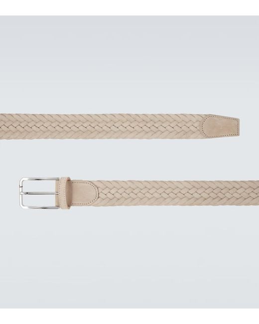 Canali White Buckle Belt for men