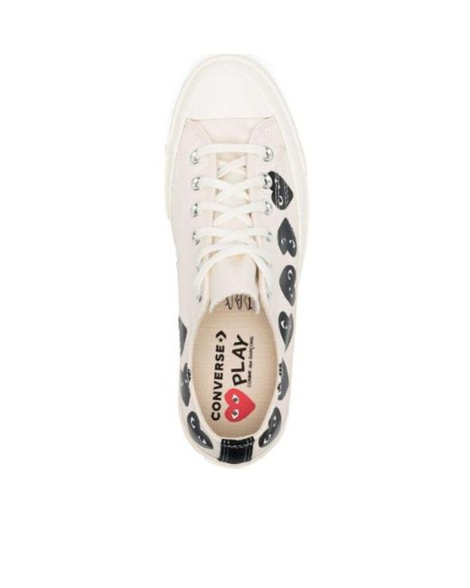 COMME DES GARÇONS PLAY White Printed Lace Low-Cut Skate Shoes for men
