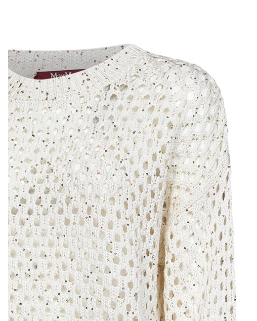 Max Mara White Studio Mstgeyser Sequinned Boxy Jumper