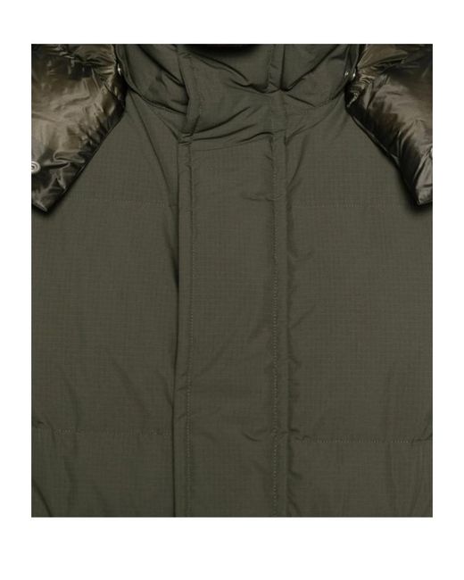 Sacai Green High Neck Hooded Puffer Jacket for men