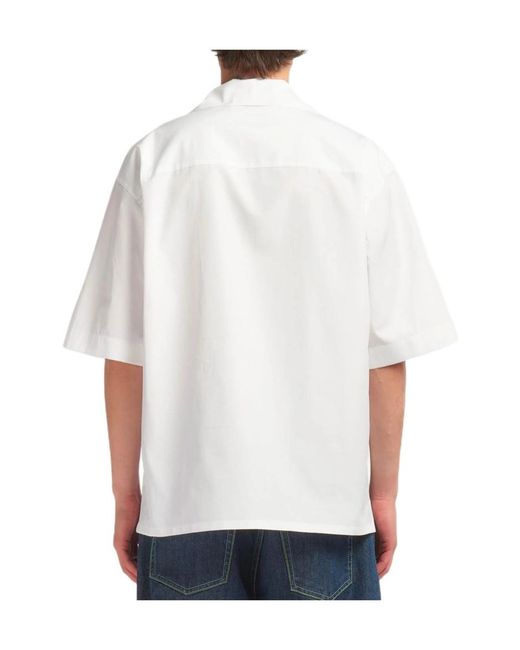 Marni White Short-Sleeve Logo Printed Shirt for men