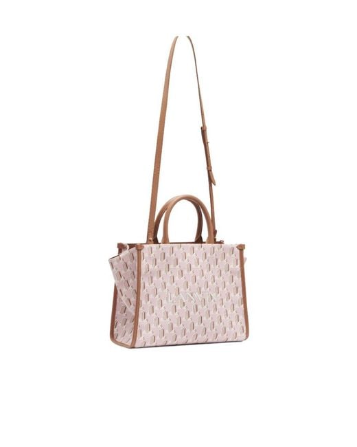Lanvin Pink Logo-Print Tote Bag