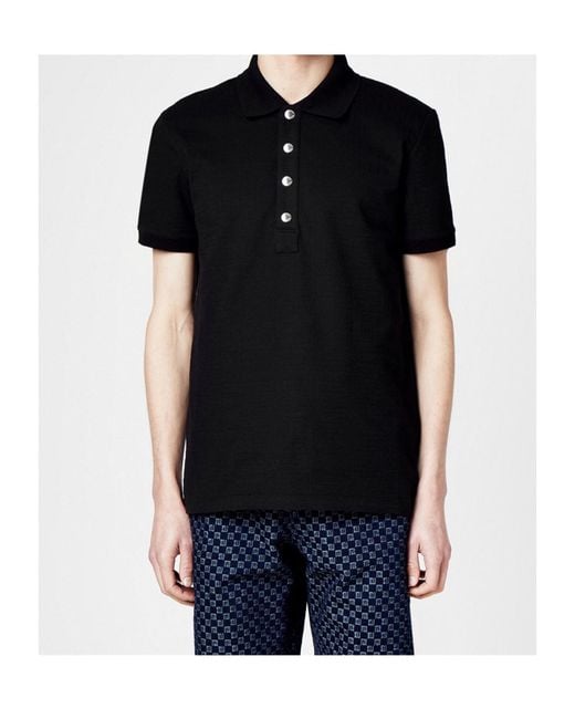 Balmain Black Mono Polo Sn00 for men