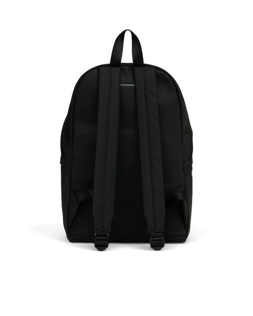 MM6 by Maison Margiela Black Logo-Patch Backpack for men