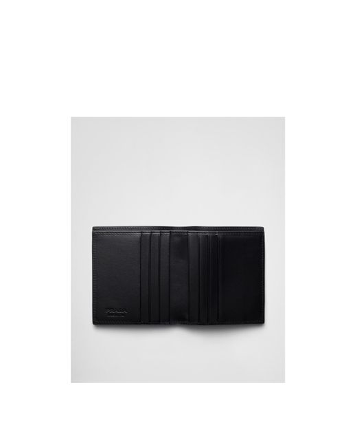Prada Black Triangle-Logo Wallet for men