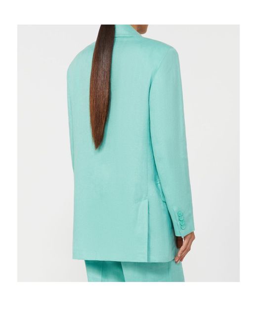 Max Mara Green Olimpia Double-Breasted Blazer