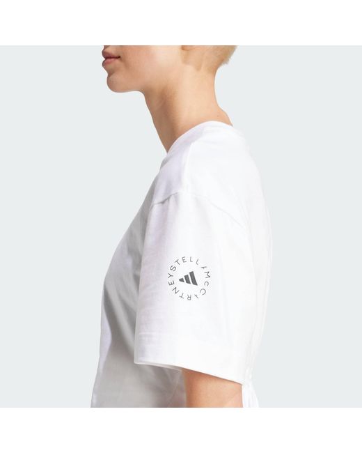 Adidas By Stella McCartney White Sportswear Curved Hem T-Shirt