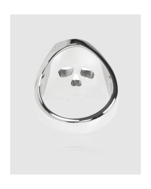 McQueen Metallic Skull Signet Ring for men