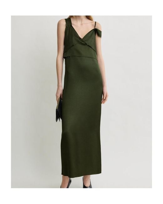 Totême Green Totême V-Neck Slip Dress