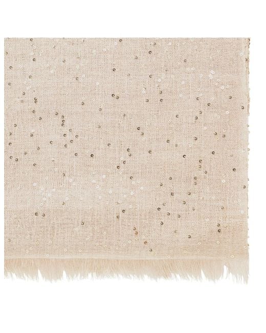 Brunello Cucinelli Natural Sequined Scarf