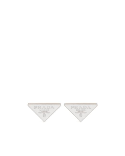 Prada White Symbole Earrings