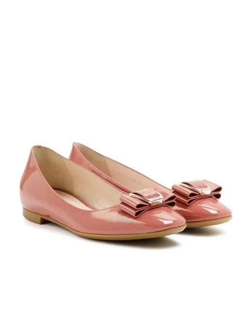 Bally Pink Bow Design Flat Shoes