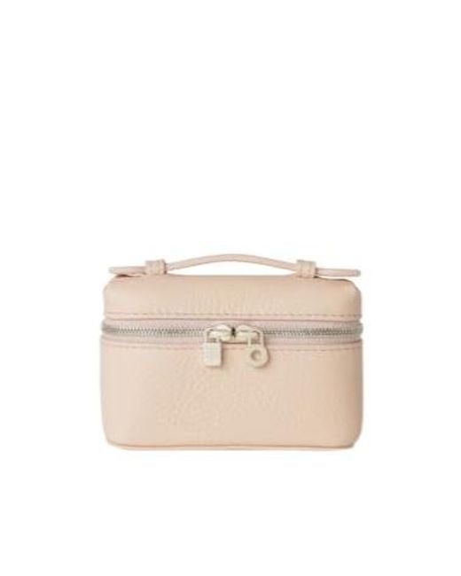 Loro Piana Natural Logo Zipper Key Bag