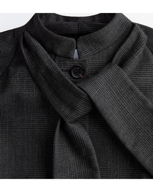 Dior Black Short-Sleeved Tie-Collar Jacket