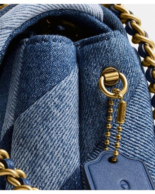 COACH Blue Tabby Shoulder Bag 20 With Patchwork Quilting