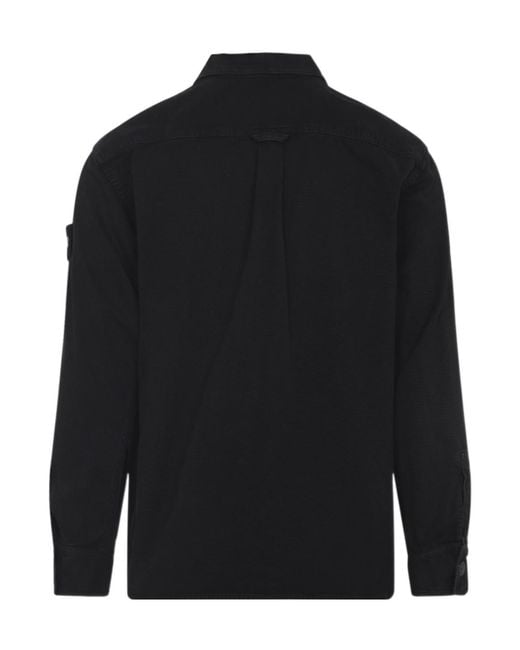 Stone Island Blue Organic Cotton Shirt for men