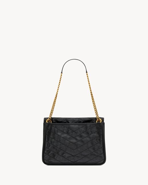 Saint Laurent Black Niki Logo Plaque Shoulder Bag