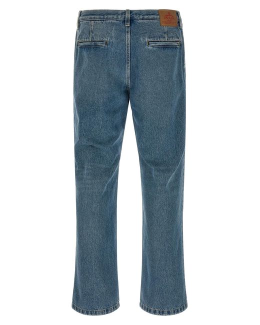 Prada Blue Logo-Patch Denim Jeans for men
