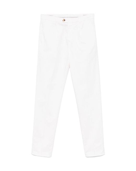 Brunello Cucinelli White Button-Fastening Trousers for men