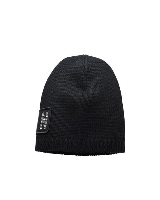 DSquared² Black Logo Patch Beanie for men