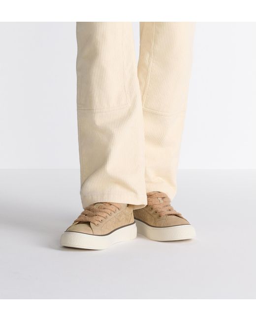 Dior Natural Monogram Lace-Up Low-Top Sneakers for men