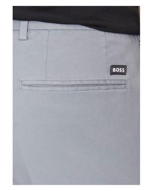 Boss Blue Slim-Fit Stretch Cotton-Gabardine Chinos for men