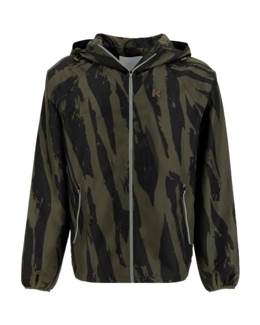 KENZO Black Camouflage-Print Logo Patch Jacket for men