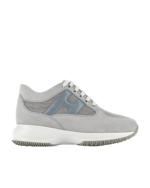 Hogan Gray Interactive Lace-Up Sneaker