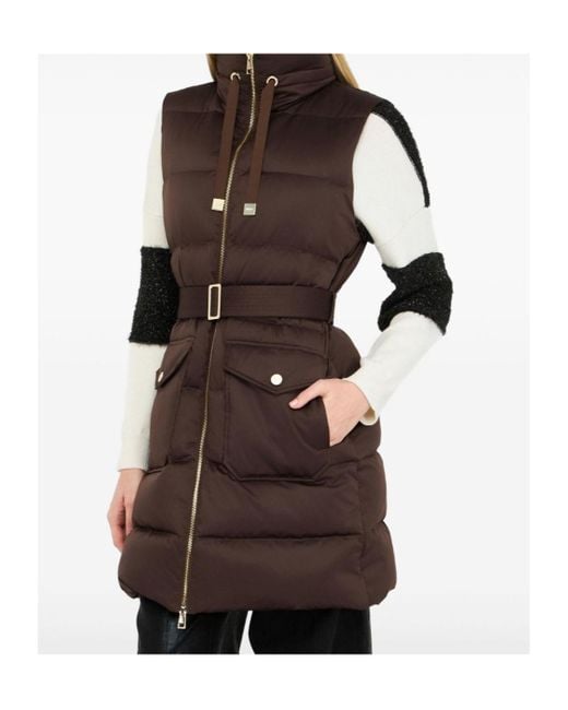 Liu Jo Brown Quilted Belted Vest