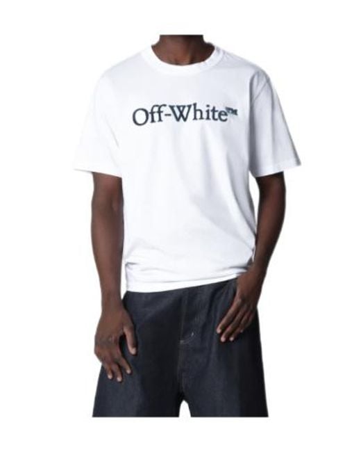 Off-White c/o Virgil Abloh White Logo Printed Crewneck T-Shirt for men