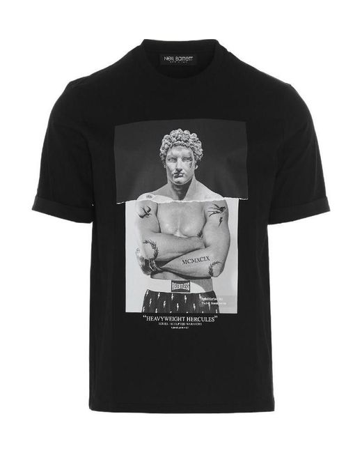 Neil Barrett Black Photo Printed Short-Sleeved T-Shirt for men