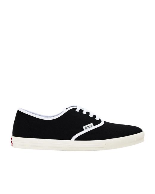 Prada Black Breathable Canvas Shoes for men
