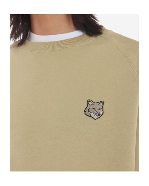 Maison Kitsuné Natural Maison Kitsuné Bold Fox Head Patch Oversized Sweatshirt for men